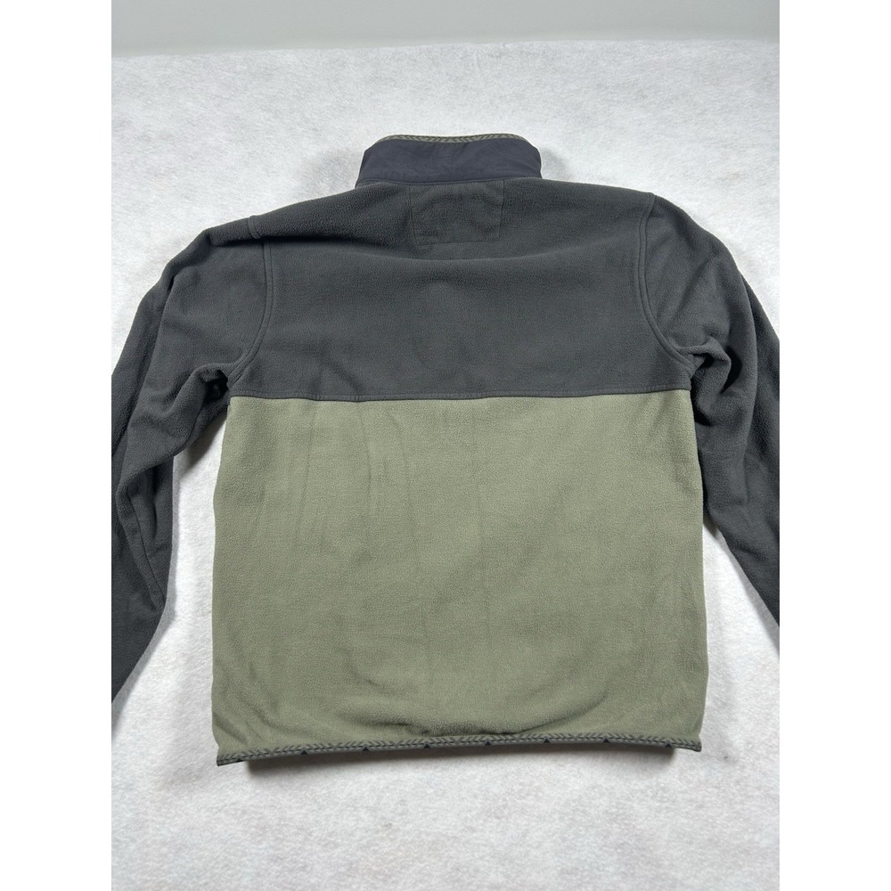 Faherty Fleece Pullover Mens Medium Grey Green Colorblock Quarter Snap Outdoor - Picture 7 of 10
